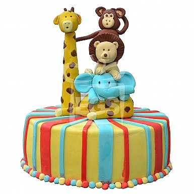 4Lbs Rainbow Animal Cake - Redolence Bake Studio