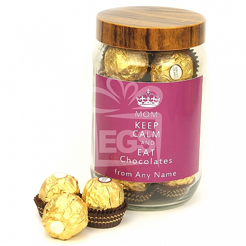 Mom Keep Calm Eat Chocolate Jar - Personalised Jar