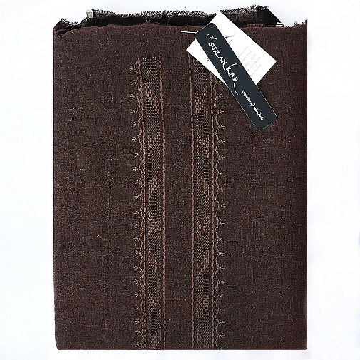 Chocolate Brown Unstitched Khaddar Suit for Mens