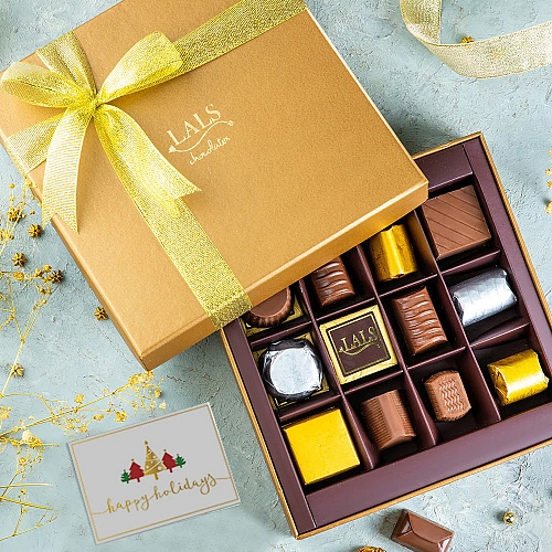 12 Chocolates in Golden Box from Lals | ExpressGiftService