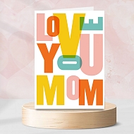 Love You MoM letters Card