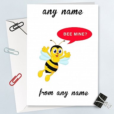 Bee Mine Named -Personalised card