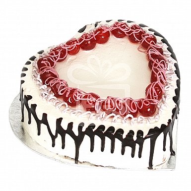 2Lbs Heart Shaped Italian Black Forest Cake - Falettis Hotel