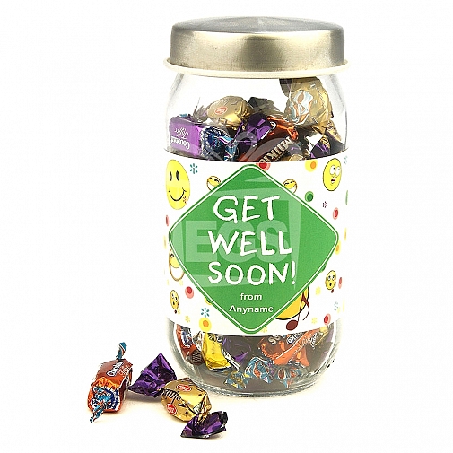 Personalised Assorted Candies Jar-Get Well Soon