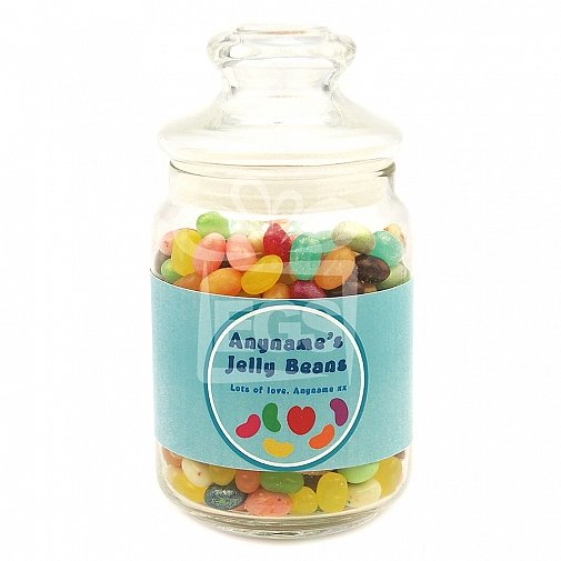 Personalised Jelly Beans Jar-Jelly Heart