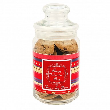 Happy Valentines-Chocolate Chip Cookies Jar