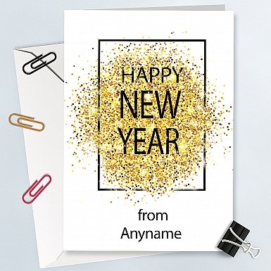 New Year Gold Glitter Card