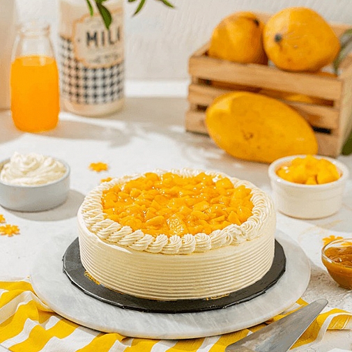 2lbs Mango Three Milk Cake - Hob Nob Bakers