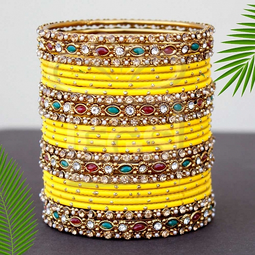 Yellow Matching Bangles Set