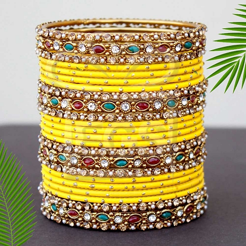 Yellow Matching Bangles Set